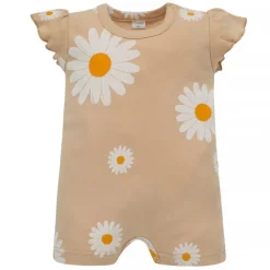 Letni Rampers beżowy w stokrotki - Daisy | Pinokio