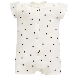 Letni Rampers na napy ecru w groszki - Tres Bien | Pinokio