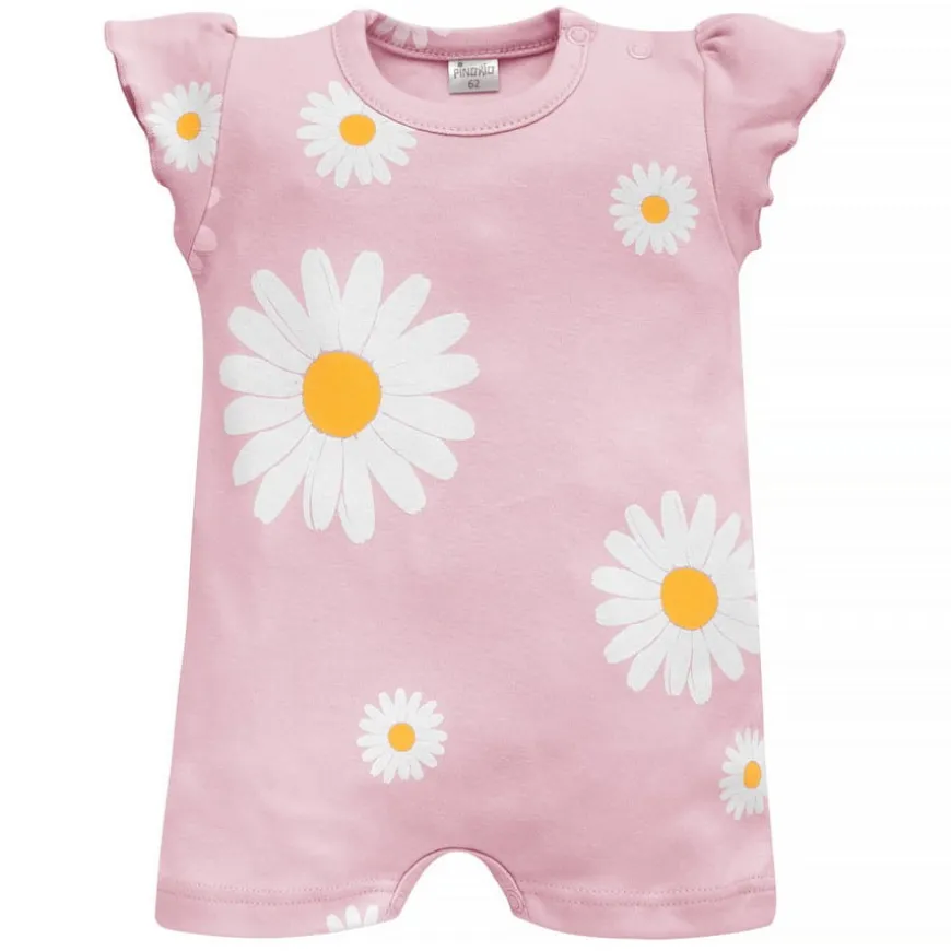 Letni Rampers różowy w stokrotki - Daisy | Pinokio