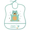 Śliniak plastikowy miękki z kieszonką - mint bear | Canpol 2/919