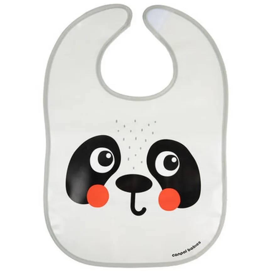 Śliniak zmywalny z kieszonką BabiesBoo panda - Canpol