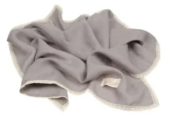 Lniany kocyk niemowlęcy "Linen" ciemny szary | BabyMatex