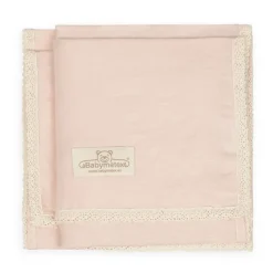Lniany kocyk niemowlęcy "Linen" pudrowy róż | BabyMatex