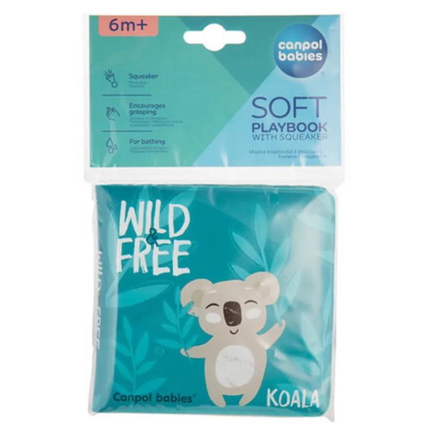 Miękka Książeczka kąpielowa z piszczkiem Wild Animals Canpol