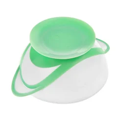 Miseczka z łyżeczką dla dzieci na przyssawce white / green od Akuku