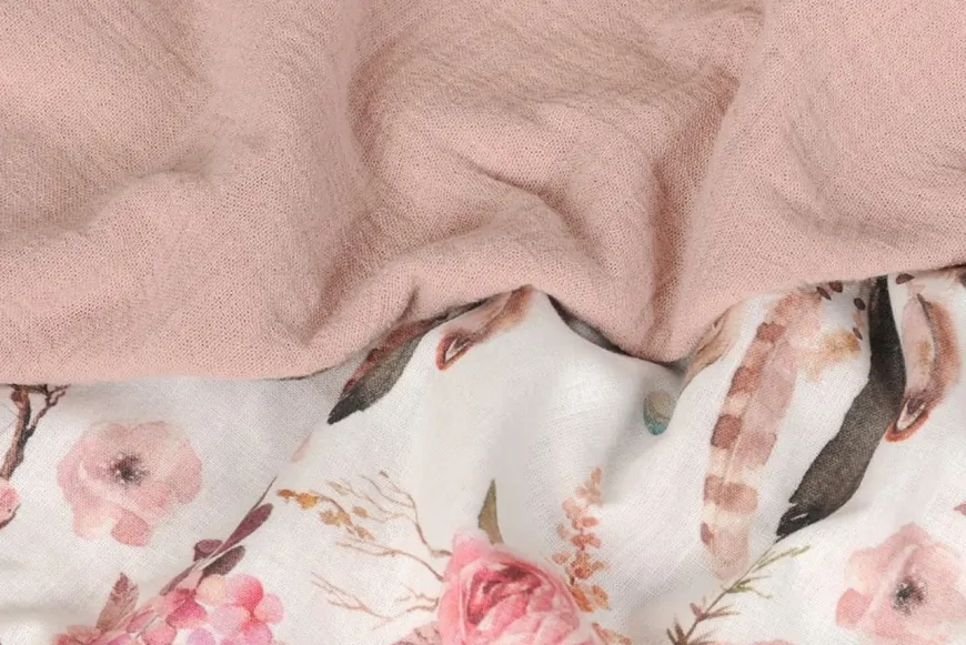Muślinowe okrycie kąpielowe "Muslin Design" - Puder róż | BabyMatex - TB0443_03