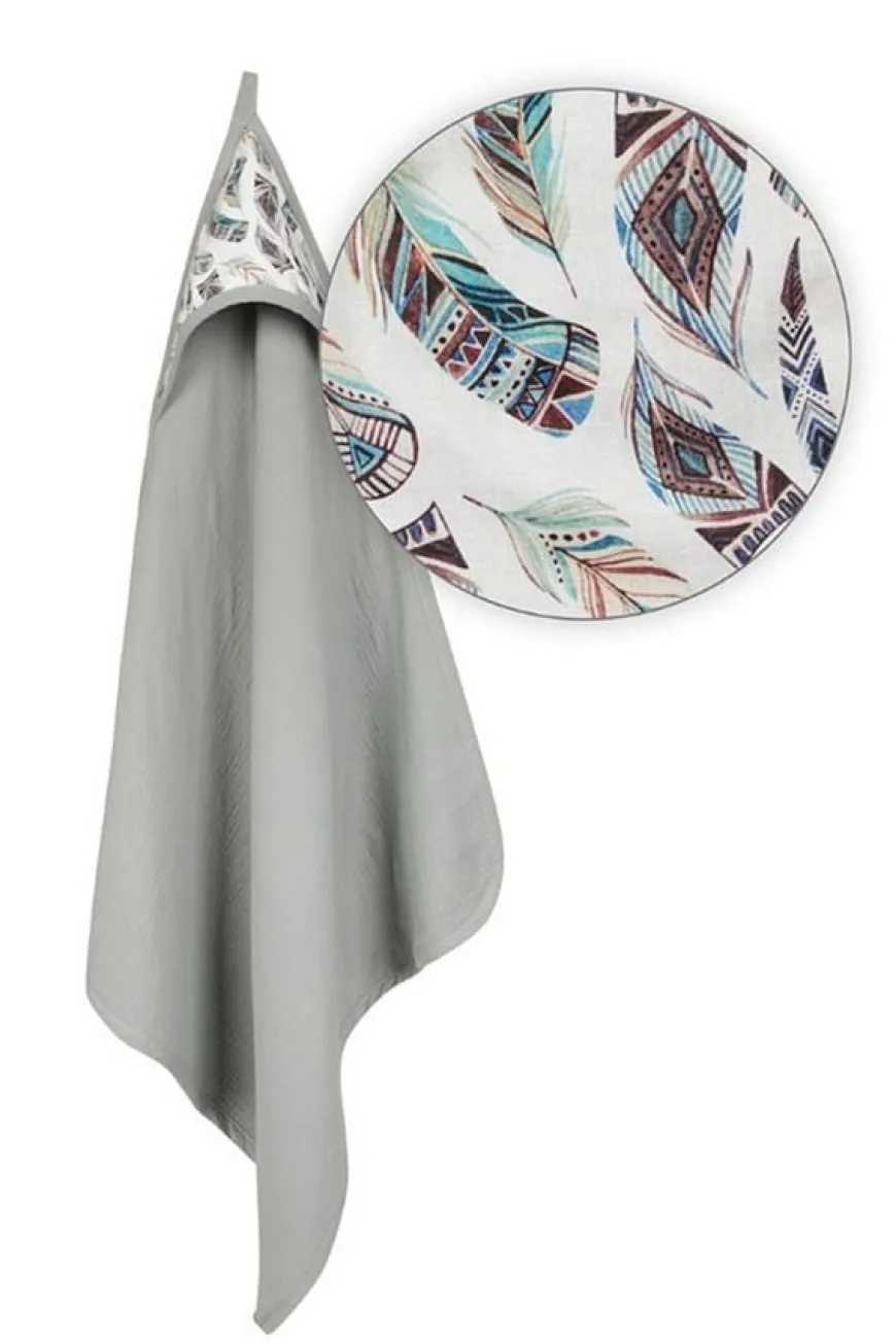 Muślinowe okrycie kąpielowe "Muslin Design" - Szare | BabyMatex - TB0443_08
