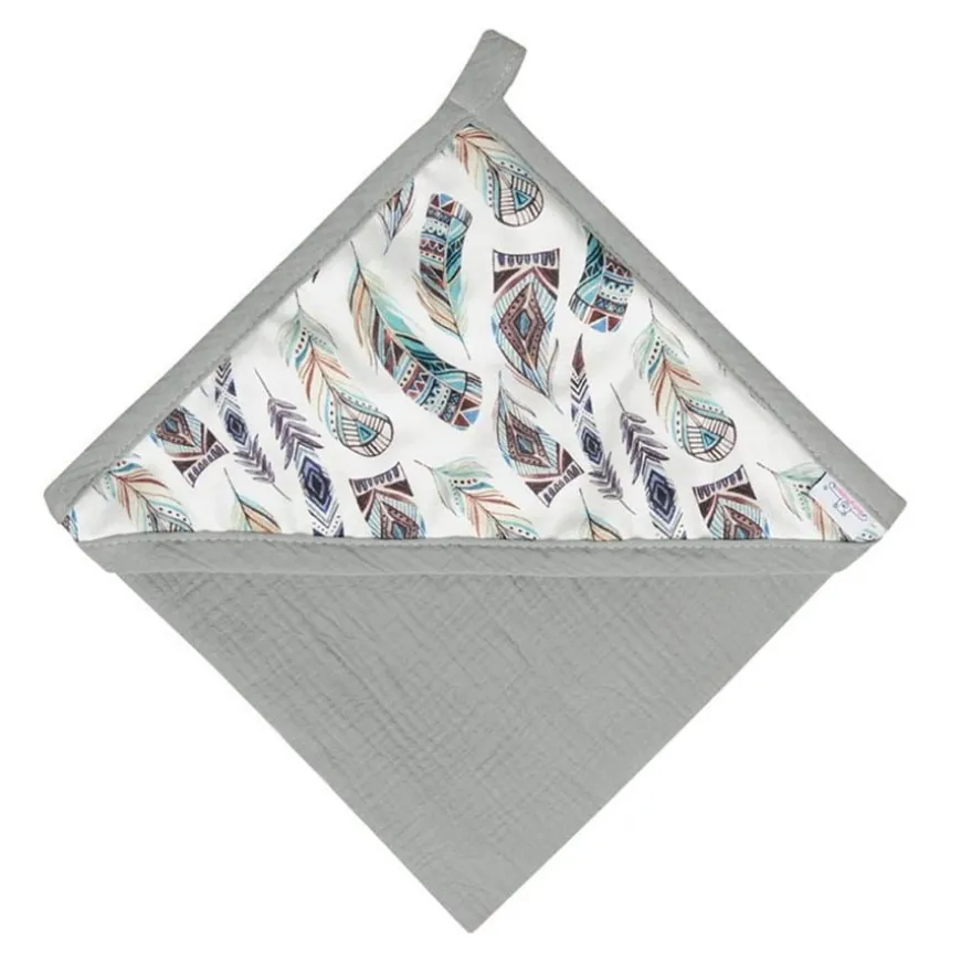 Muślinowe okrycie kąpielowe "Muslin Design" - Szare | BabyMatex - TB0443_08
