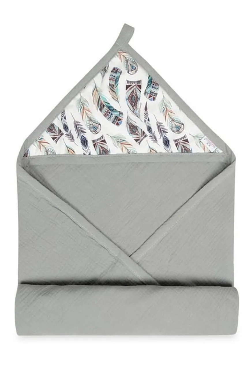 Muślinowe okrycie kąpielowe "Muslin Design" - Szare | BabyMatex - TB0443_08
