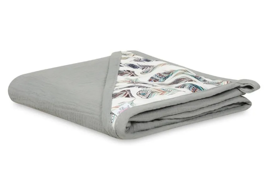 Muślinowe okrycie kąpielowe "Muslin Design" - Szare | BabyMatex - TB0443_08
