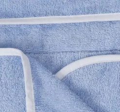 Niebieskie okrycie kąpielowe 70x140 ręcznik z kapturkiem MAXI JUNIOR | BabyMatex