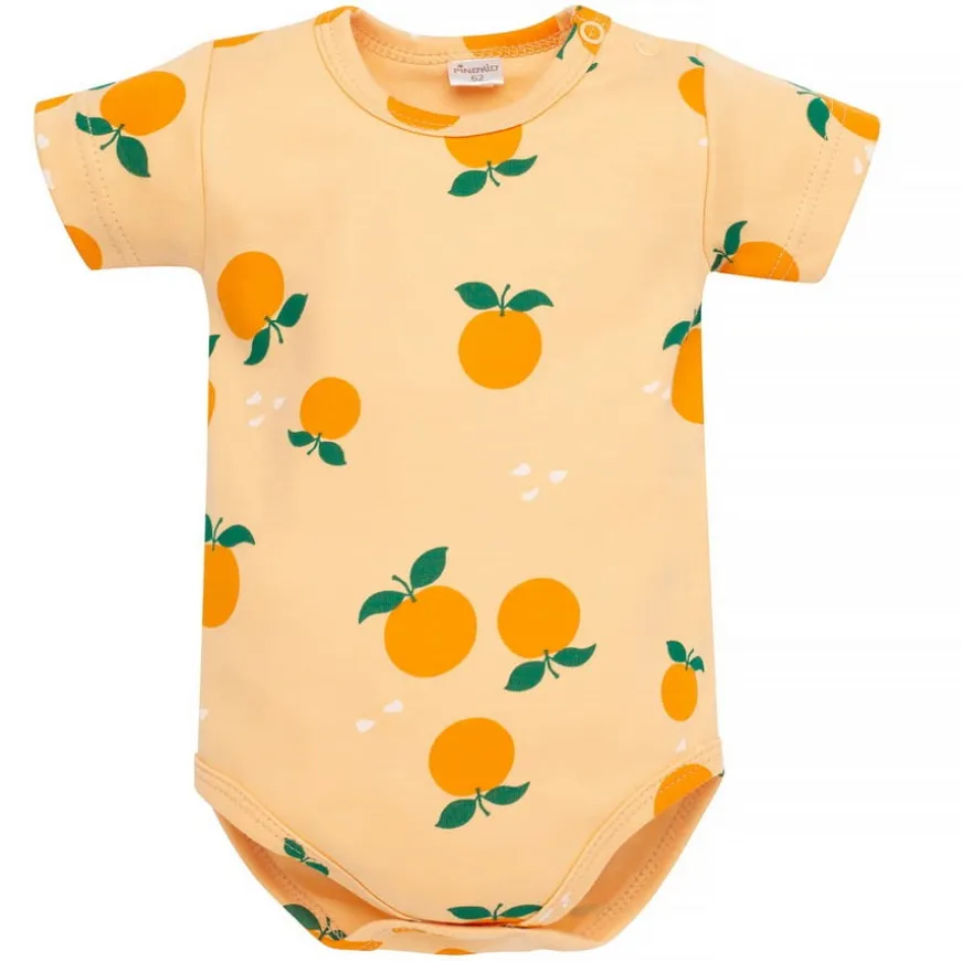 Niemowlęce body z krótkim rękawem Orange - Fruit & Sun | Pinokio