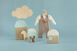 Ogrodniczki niemowlęce brązowe z konikiem - Wooden Pony | Pinokio