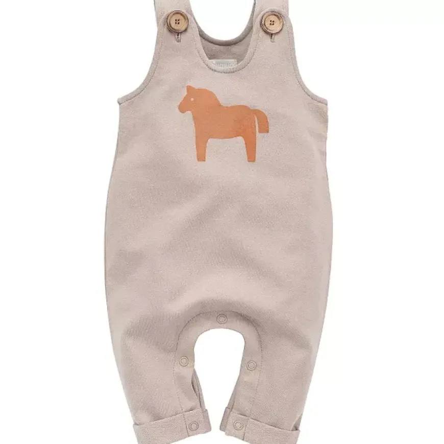 Ogrodniczki niemowlęce brązowe z konikiem - Wooden Pony | Pinokio