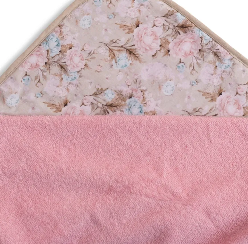 Okrycie kąpielowe bawełniane 100x100 cm Maxi Print/ Kwiaty róż - Baby Matex