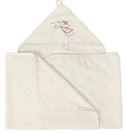 Okrycie kąpielowe ecru 70x140 ręcznik z kapturkiem MAXI JUNIOR | BabyMatex