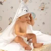 Okrycie kąpielowe ręcznik z kapturkiem frotte 100x100 cm Biały Miś Akuku