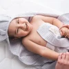 Okrycie kąpielowe Wafel Prestige Bunny 70x140cm - jasny szary | BabyMatex - TB0456_42