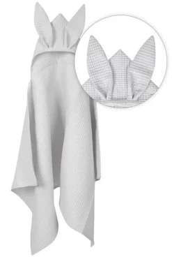 Okrycie kąpielowe Wafel Prestige Bunny 70x140cm - jasny szary | BabyMatex - TB0456_42