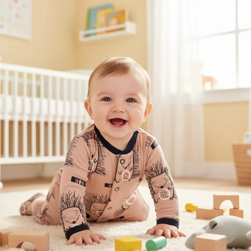 Pajac niemowlęcy Brązowe Jeże - Dolce Sonno