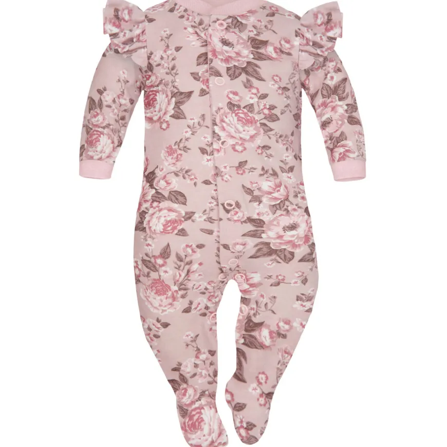 Pajac niemowlęcy Kwiaty Puder - Dolce Sonno