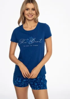 Piżama damska z krótkim rękawem Arly - blue | 41296 - Henderson Ladies