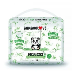 Pieluszki jednorazowe ekologiczne dla noworodków 3-6 kg 25 szt rozmiar S - Bamboolove