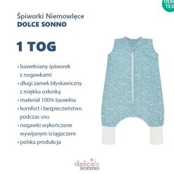 Śpiworek całoroczny z nogawkami Dinusie 1 TOG - Dolce Sonno