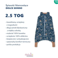 Śpiworek ocieplany z nogawkami Misie na liściach 2,5 TOG - Dolce Sonno
