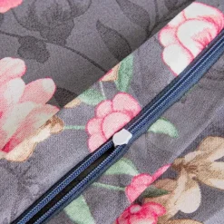 Pościel Satyna Bawełniana Exclusive Alfon Grey - szara w różowe kwiaty