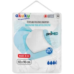 Podkłady higieniczne jednorazowe proMED 90x60 20 szt. | Akuku  A0144
