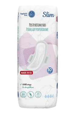 Podkłady poporodowe/ podpaski higieniczne SLIM ze skrzydełkami 10 szt. Akuku