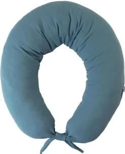 Poduszka pozycjonująca dla kobiet w ciąży i do karmienia, Rogal - MOON MUSLIN, 240cm |  zieleń - BabyMatex  TB0076_34