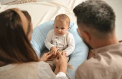 Poduszka pozycjonująca dla kobiet w ciąży i karmiących mam Relax Linen - błękit | BabyMatex TB0448_24