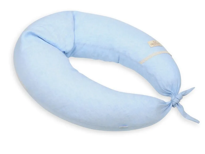 Poduszka pozycjonująca dla kobiet w ciąży i karmiących mam Relax Linen - błękit | BabyMatex TB0448_24