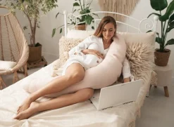 Poduszka pozycjonująca dla kobiet w ciąży i karmiących mam Relax Linen - jasny róż | BabyMatex TB0448_09
