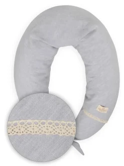 Poduszka pozycjonująca dla kobiet w ciąży i karmiących mam Relax Linen - jasny szary | BabyMatex TB0448_42