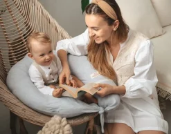 Poduszka pozycjonująca dla kobiet w ciąży i karmiących mam Relax Linen - jasny szary | BabyMatex TB0448_42
