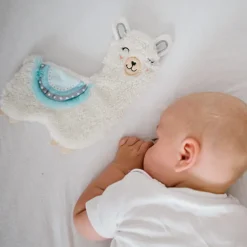 Przytulanka szeleścik dla niemowląt Lama Lulu - turkus | Babyono 1557/02