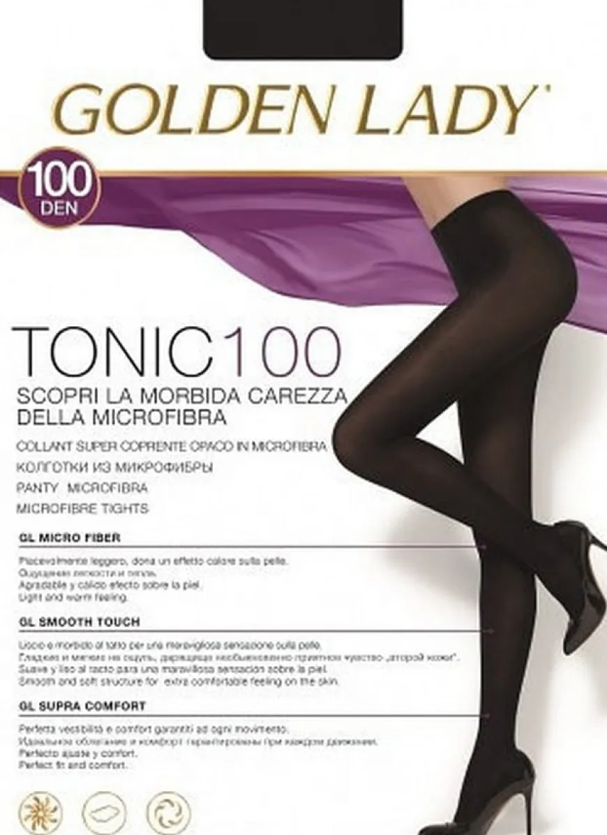 Rajstopy damskie z mikrofibry Tonic 100den - Golden Lady