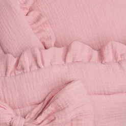 Rożek niemowlęcy muślinowy z falbanką Double Gauze - Brudny Róż | Dolce Sonno