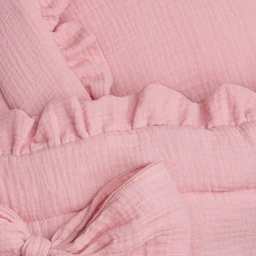 Rożek niemowlęcy muślinowy z falbanką Double Gauze - Brudny Róż | Dolce Sonno