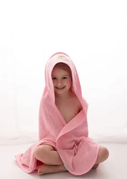 Różowe okrycie kąpielowe frotte 100x100 | Maxi - BabyMatex