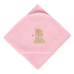 Różowe okrycie kąpielowe frotte 100x100 | Maxi - BabyMatex