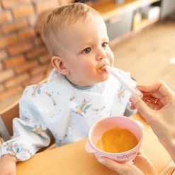 Silikonowa miseczka z przyssawką i przykrywką Różowa BabyOno 1662/02