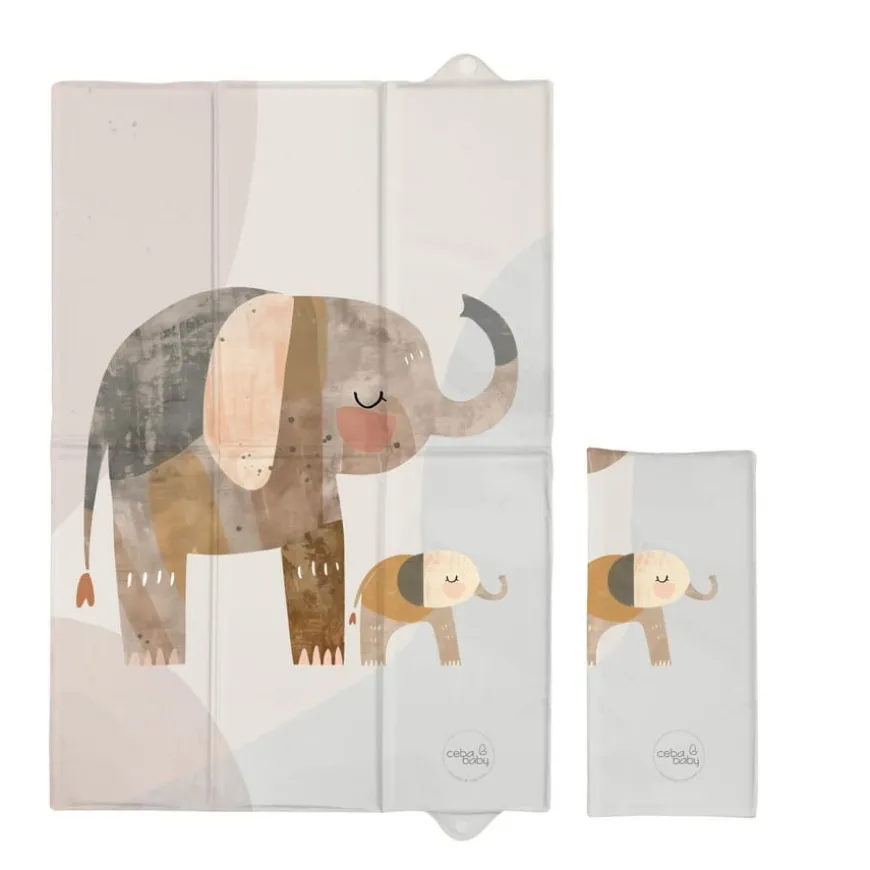 Składana mata turystyczna do przewijania 60x40 cm Basic Elephant Family CEBA BABY