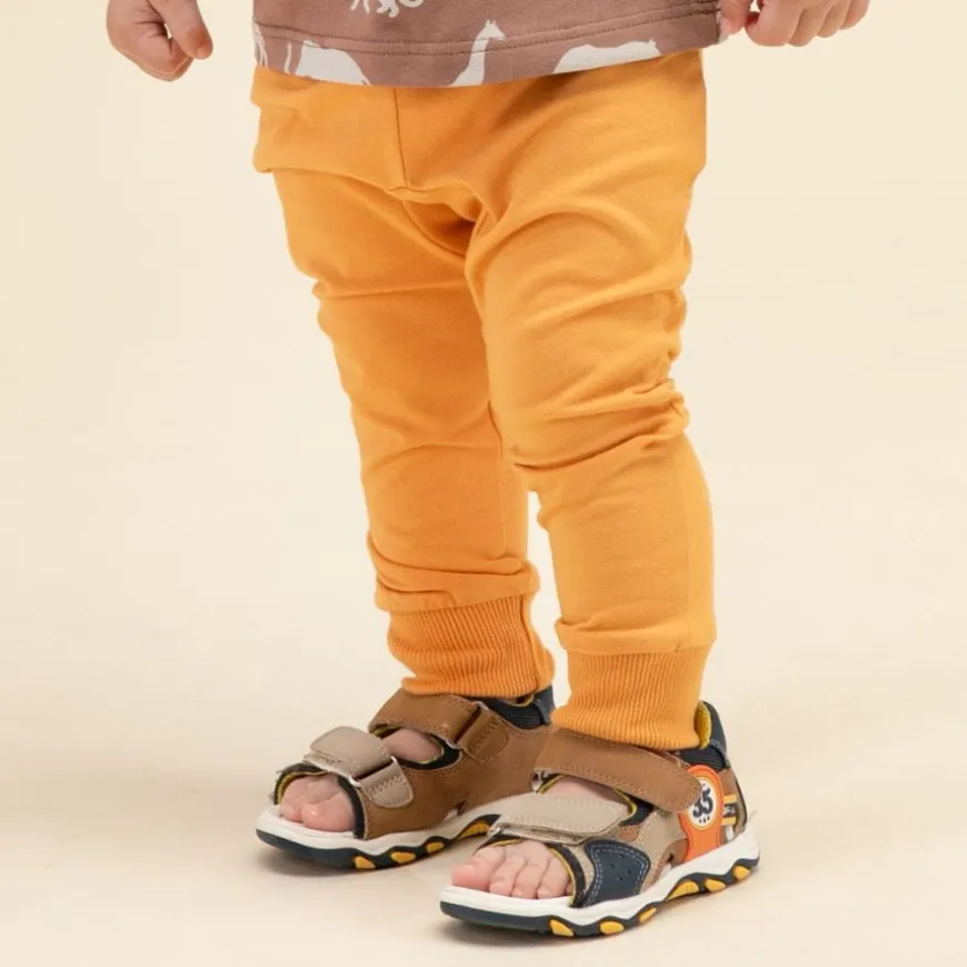 Spodnie dresowe, legginsy dla dzieci i niemowląt miodowe - Safari Pinokio