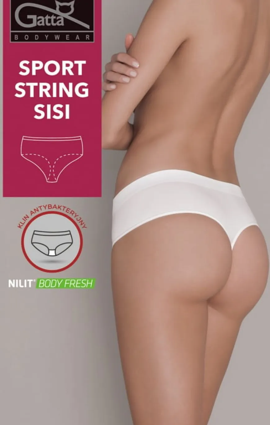 Stringi o obniżonej lini bioder, Stringi Sport Sisi - beżowe | Gatta