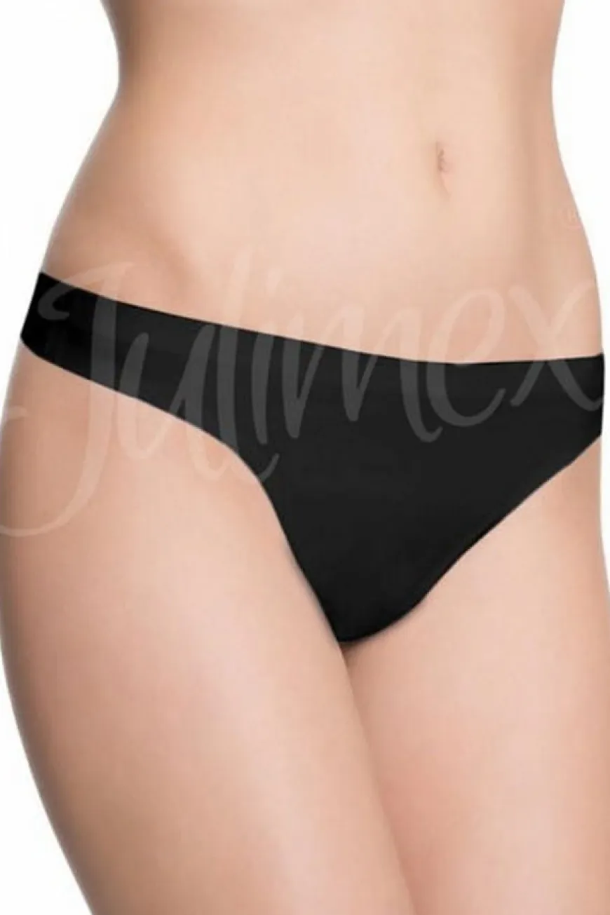 Stringi o obniżonej linii bioder, czarne | Panty - Julimex