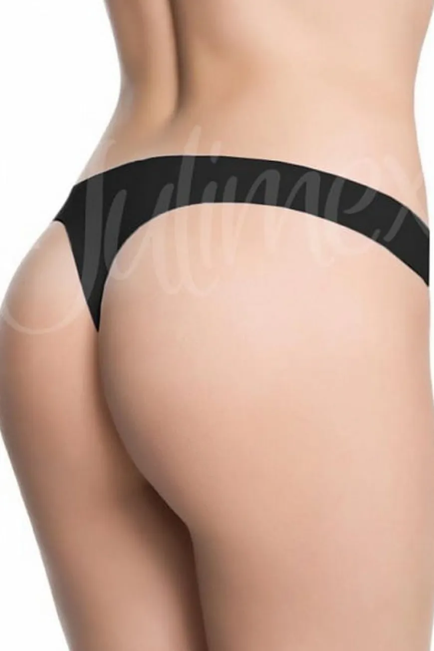 Stringi o obniżonej linii bioder, czarne | Panty - Julimex